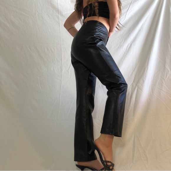 Vintage 90s - y2k 100% leather pants - Picture 4 of 8